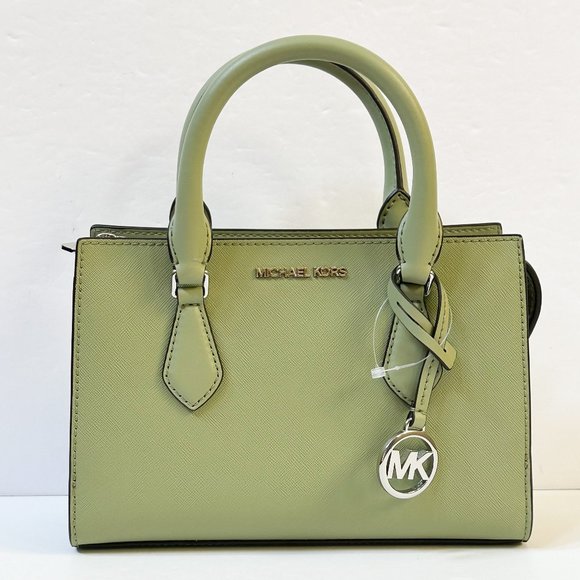 Michael Kors Sheila Small MINI Satchel Shoulder Crossbody Bag Light Sage - Picture 5 of 13